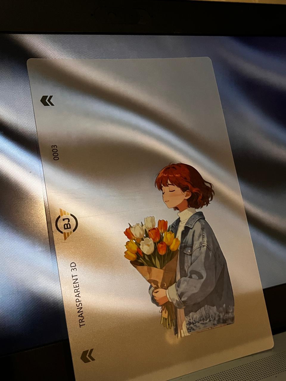 Anime Girl with Tulips Transparent 3D Phone Skin