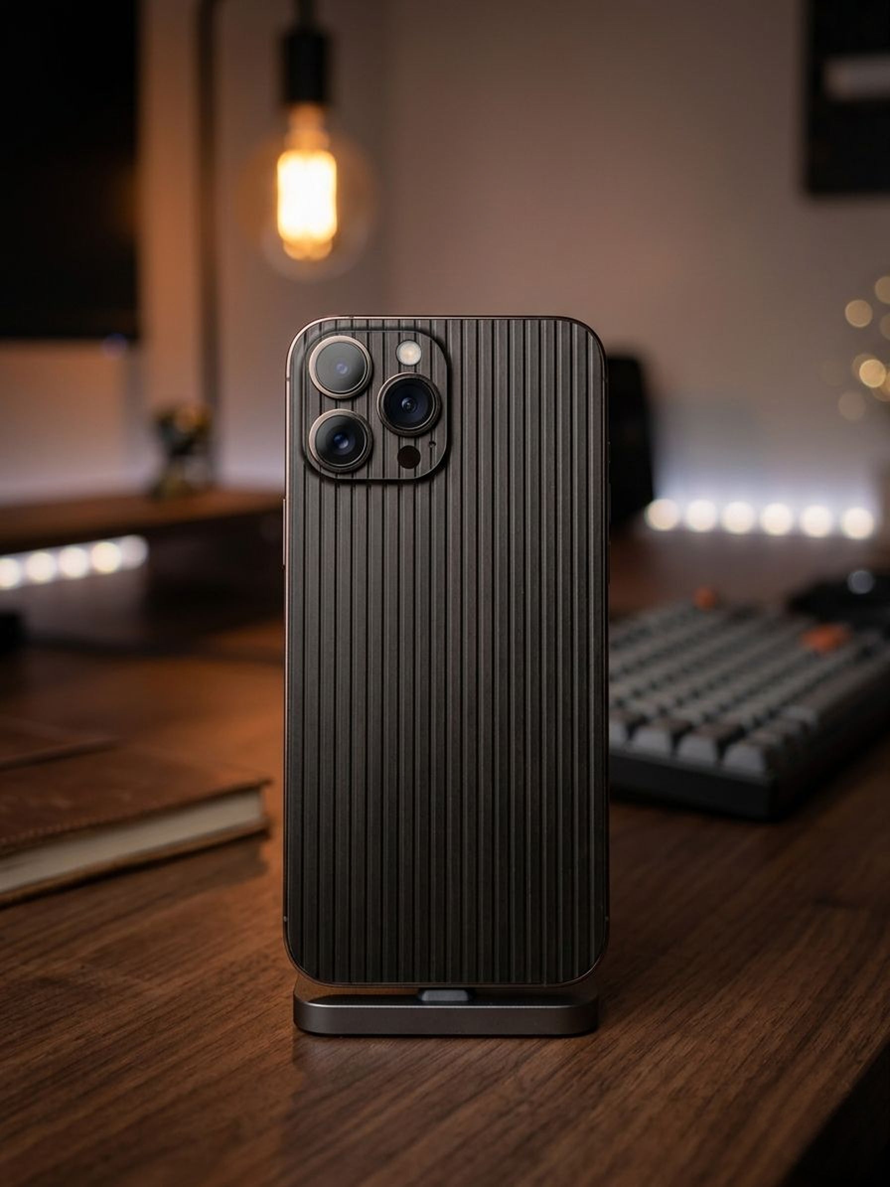 Ribbed Texture Phone Skin - Matte Black