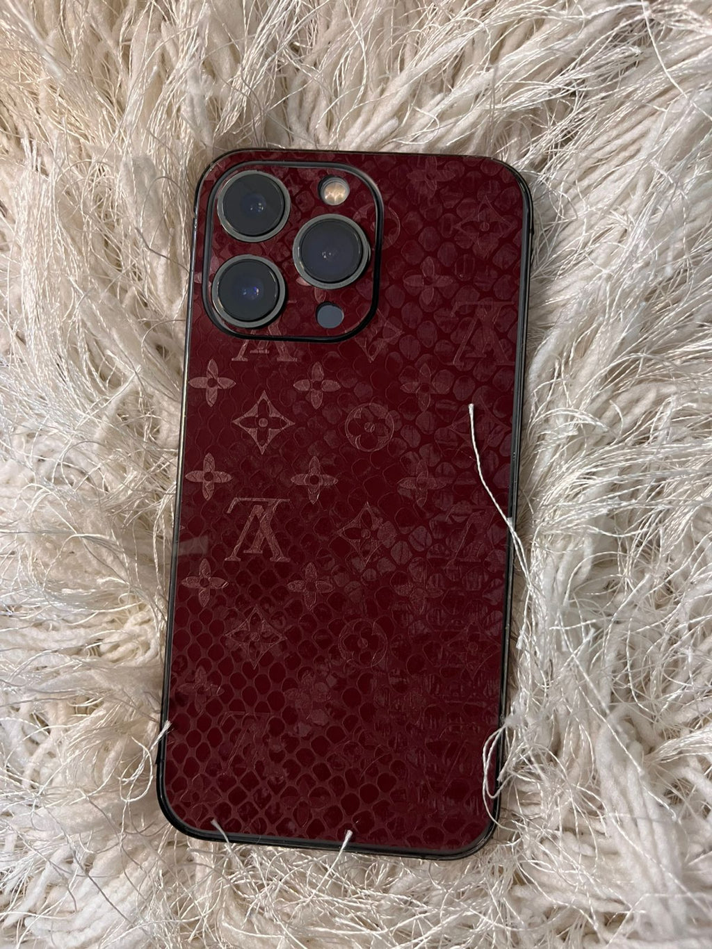 Leather Feel Monogram Phone Skin