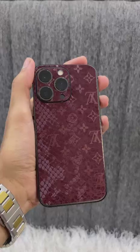 Leather Feel Monogram Phone Skin